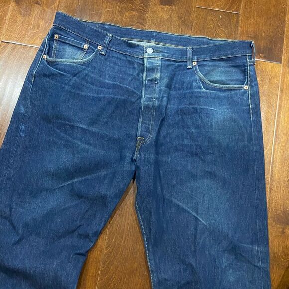 Levi's 501 XX Classic Straight Leg Denim Blue Jeans Button Fly Mens Size 44 x 32 - Picture 3 of 10
